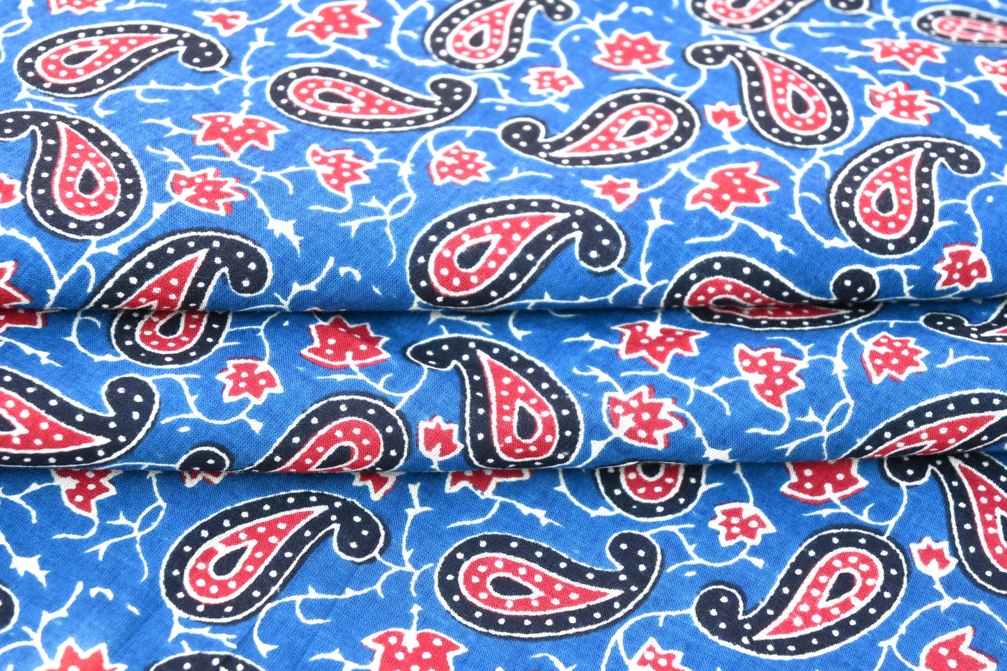 Sanganeri Blue Floral Print Pure Cotton Printed unstitched Fabric