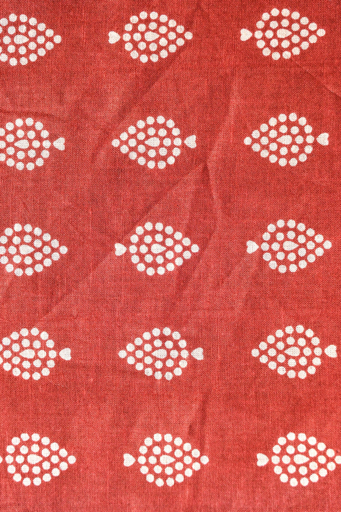 Sanganeri Red & White Butti Print Cotton Unstitched Fabric