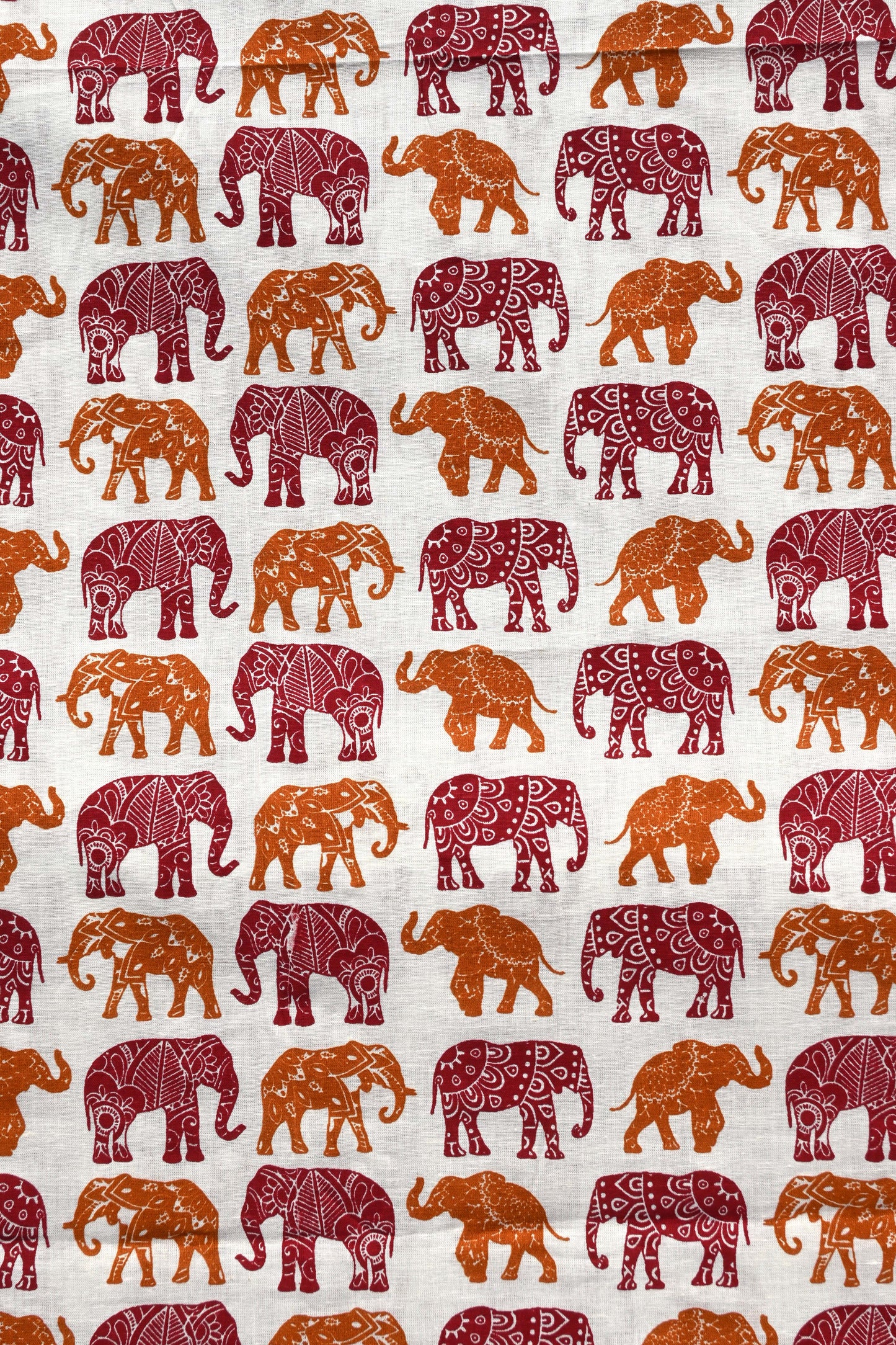 Sanganeri Elephant Print Cotton Fabric for Kurtis, Pants, Tops, Anarkali Dresses, Blouses, and Custom Outfits.